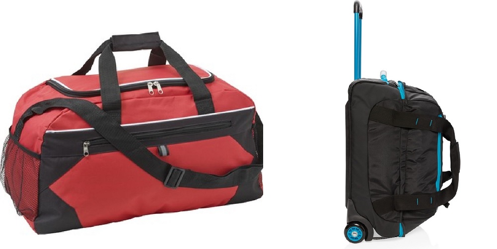 Torba podróżna czerwona, torba podróżna i walizka na kółkach 2w1