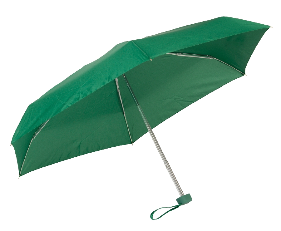 Lekki parasol zielony mini - poszycie z poliestru pongee, długość po złożeniu 16 cm