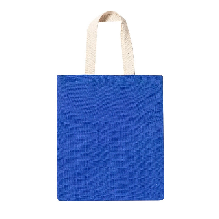 Jutowa torba na zakupy niebieska; torba jutowa prezentowa świąteczna