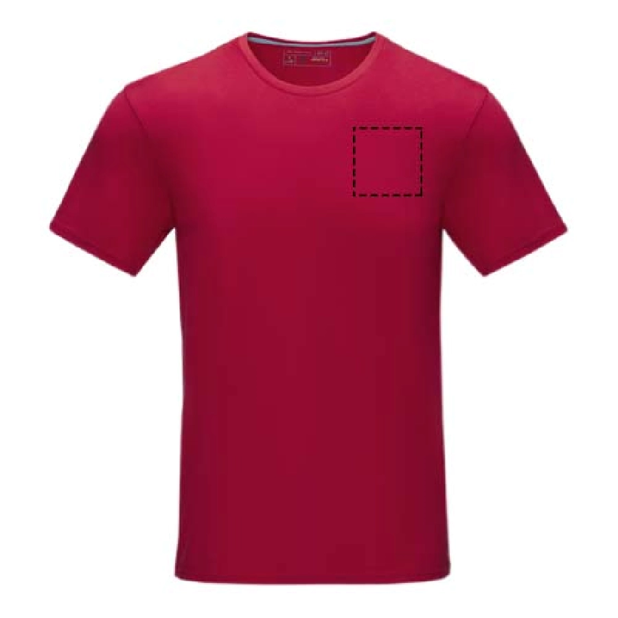 Czerwona koszulka męska organiczna, T-shirt męski bawełna czerwona z certyfikatem GOTS - certyfikat GOTS zapewnia w 100 % certyfikowany łańcuch dostaw, od surowców po nasze techniki druku, co sprawia, że ta odzież jest ekologicznym wyborem.