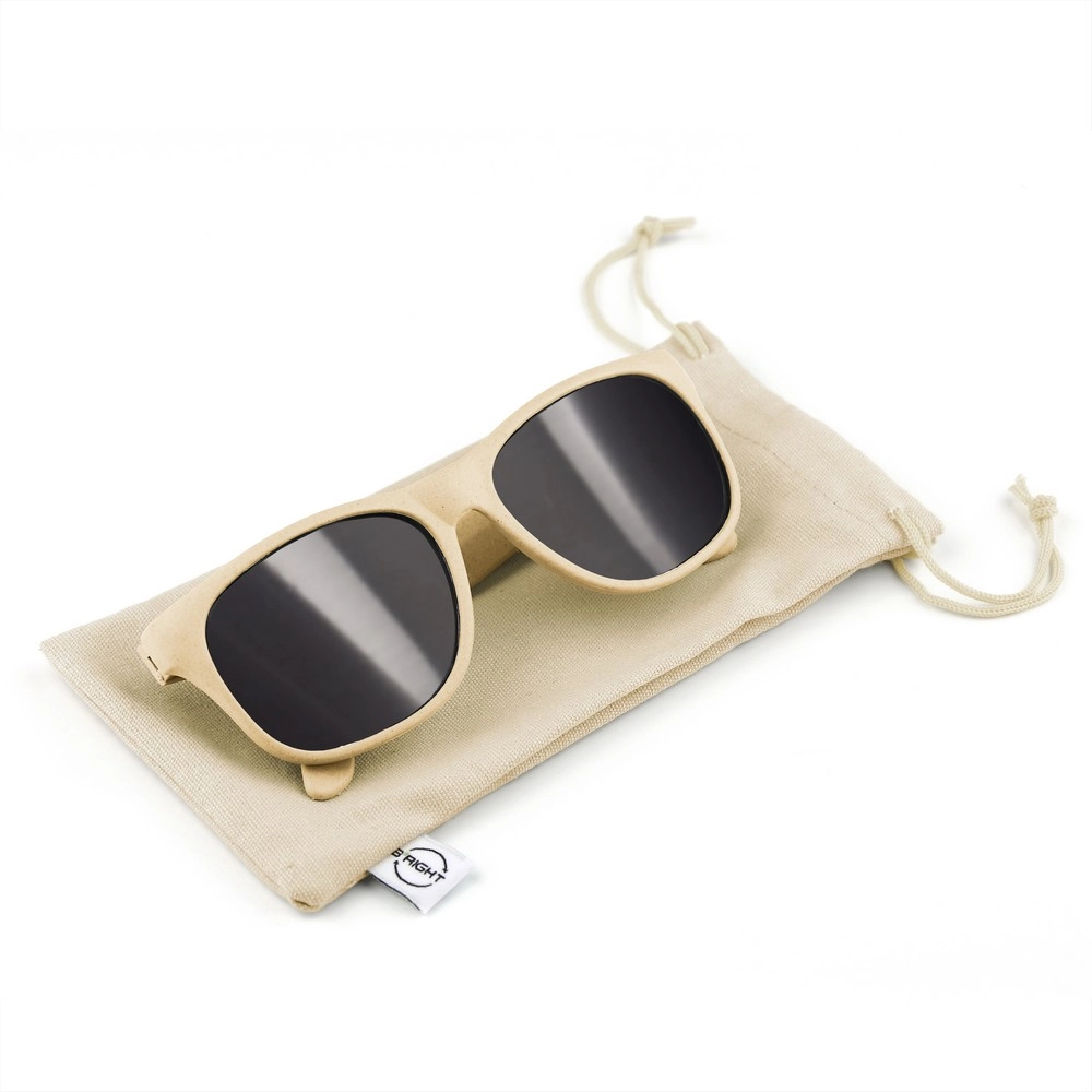 Okulary przeciwsłoneczne ze słomy pszenicznej B'RIGHT, bawełniane etui w komplecie