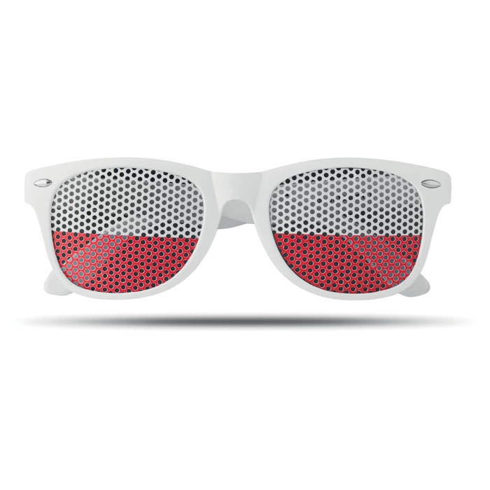 Okulary w barwach biało-czerwonych